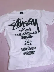 (Kream購入) STUSSY ツアー 半袖 白 STUSSY ぬいぐるみ ぬい STU SaTurday of Us ジーン Tシャツ JINLI VINTAGE