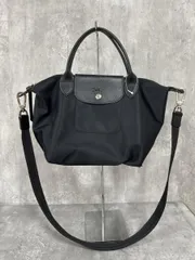 Longchamp ロンシャン エナメル 2WAY ショルダー バッグ sizeF/黒 ■■ レディース