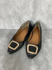 NANO universe ナノユニバース ポインテッドトゥ バックル フラット パンプス size36/黒 ■■ レディースのサムネイル