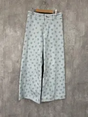 ZARA ザラ THE MARINE STRAIGHT 花柄 ハイウエスト ワイド デニムパンツ size38/水色 ■■ レディース