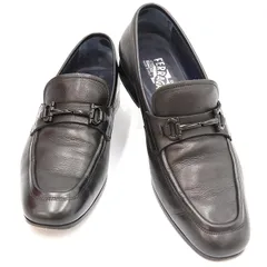 サルヴァトーレ フェラガモ Salvatore Ferragamo ダブルガンチーニ ビットモカシン ローファー 1LE 03332 ブラック サイズ 8 1/2 メンズ【yy】【中古】4000009801700267