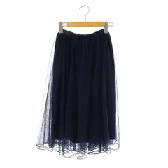 トッコ TOCCO ミモレ丈チュールスカート ロング フレア M ネイビー /SS ■OS ■AXのサムネイル