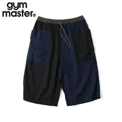gym master ジムマスター 麻レーヨン クロップドパンツ ワイド テーパードパンツ イージーパンツ ガーデニングパンツ メンズ G721742 ブラックネイビーのサムネイル