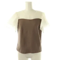 ウィルセレクション WILLSELECTION ショルダーフリルカットソー 半袖 プルオーバー M 茶 白 /NR ■OSのサムネイル