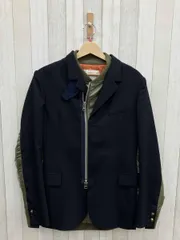 Sacai／サカイ／21SS SUITING MA-1／ドッキング スーチング ブレザー／メンズ テーラードジャケット／ネイビー カーキ／21-02456 Mのサムネイル