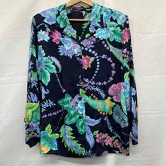 LEONARD PARIS 花柄 テーラードジャケット リネン混レディース LL