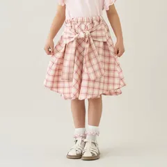 Lycee mine  【たっぷりギャザー】シャツ風チェックスカート(インパン付き)【子供服】【キッズ】【女の子】　 3062105　ピンクのサムネイル
