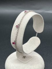 極美品 天然ルビー 8cts ブレスレット 鑑別書 ダイヤカット シルバー