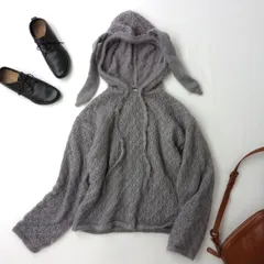 merry jenny メリージェニー rabbit lace knit tops うさみみ フーディー プルオーバー 透かし編みニット /26Fのサムネイル