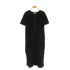 ザラ ZARA 半袖 ワンピース カットソー ロング フロントボタン USA S ブラック /MY ■OS
