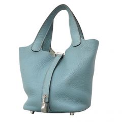 HERMES エルメス ピコタンPM 18 ブルー シルバー金具 C406 - メルカリ