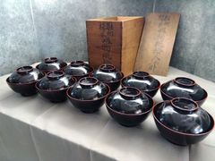 断捨離価格【小丸椀】黒塗 四つ椀 10客揃 - メルカリ