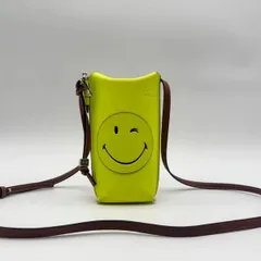 人気✨LOEWE ロエベ ショルダーバッグ ゲートポケット ポーチ スマイリー ウインク イエロー ブラウン レザー