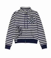 Open Ty 長袖 ジップアップ ジャケット ボーダー Open Ty 長袖 ジップアップ ジャケット ボーダー - メルカリ