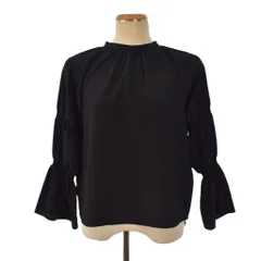 マーリエパーエフデ Maglie par ef-de シャーリングスリーブブラウス 長袖 7 黒 ブラック ■FYのサムネイル