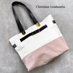 Christian Louboutin クリスチャンルブタン リバーシブル トートバッグ ベルト レザー ロゴ ピンク ホワイト ブラックのサムネイル