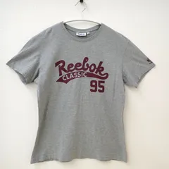 古着　Reebok CLASSIC リーボック　メンズ半袖Tシャツ　Mサイズ　グレー系　灰色　95　肩ロゴ