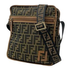 FENDI】メッセンジャーバッグ ズッカ柄 ナイロン ブラウン ゴールド