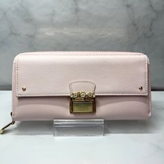 Samantha Thavasa Petit Choice サマンサタバサ プチチョイス　ラウンドファスナー長財布　ライトピンク　フラワーモチーフ　金具　レザーのサムネイル