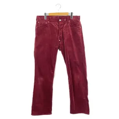 EVISU　エヴィス　エビス　LOT.2000　別珍　ベロア　ワイドストレートパンツ　刺繍カモメ　サイズW34×L35　レッドのサムネイル