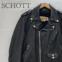 Schott Perfecto ダブルライダースジャケット 40 ブラック 中古・古着通販】PERFECTO by Schott (パーフェクト バイ ショット