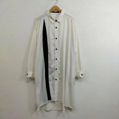 ノーアイディーブラック アシンメトリー＆異素材切替 ビッグカットソー 