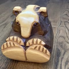 北海道 木彫りの熊【美品】どんころ熊 彫刻 置物 民芸品 郷土玩具 魔