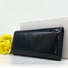 ディオール 2つ折り 長財布 トロッター エナメル 黒 FX244 - メルカリ