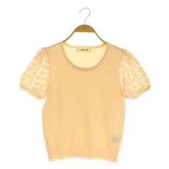 レッセパッセ LAISSE PASSE ビジュー装飾パフスリーブニット カットソー 半袖 38 ピンク /MY ■OS ■SHのサムネイル