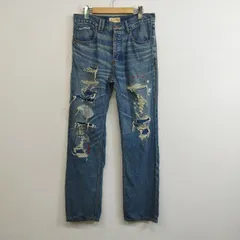 BONDS & PEACE ボンズアンドピース デニム パンツ クラッシュ ダメージ リペア ペンキ 加工 インディゴ ブルー グランジ ロック パンク お兄系 109 サイズ30 E729のサムネイル