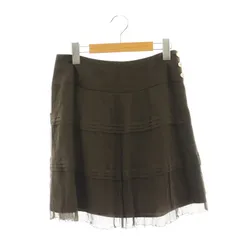 シンシアローリー CYNTHIA ROWLEY シルクスカート ミニ 台形 プリーツ 2 ブラウン /MY ■OSのサムネイル
