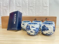 源右衛門窯 染付向日葵 湯呑み5客 むつごろう長皿 セット売り - メルカリ