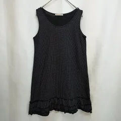 M1-03309 【Women】 ELLE PLANETE エルプラネット ノースリーブ ミニ丈 ワンピース (XS以下相当) / 黒 ドット柄 HT-夏のサムネイル