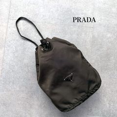 PRADA ブラック ドローストリングバッグ 巾着バッグ - メルカリ