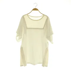 ソフィット Soffitto フリンジ 異素材コンビTシャツ カットソー 半袖 オーバーサイズ 切替 ホワイト /MY ■OSのサムネイル