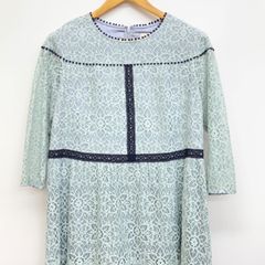 美品 ローズティアラ ケミカルレース 刺繍ワンピース サイズ36