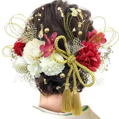 成人式 髪飾り 9色 ドライフラワー 造花飾り 水引 紐 ヘアーアクセサリー 和玉 かすみ草 金箔 人気 和服 髪飾り 着物 振袖 袴 花 浴衣 成人式 七五三 結納 卒業式 入学式 結婚式 発表会 T1300