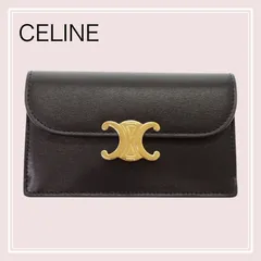 セリーヌ CELINE 『トリオンフフラップ付き ロングカードホルダー』 10P073DPV.38NO コインケース シャイニーカーフスキン ブラック 黒 ゴールド金具 付属品 保存箱 保存袋 誕生日 記念日 プレゼント 普段のサムネイル