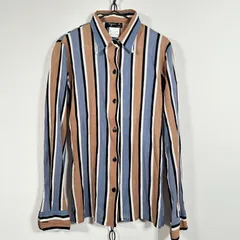 フランス製 Made in France agnes b ストライプ 楊柳 長袖シャツ 涼しい シボ サイズ1のサムネイル