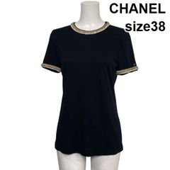 ☆美品☆シャネル ココマーク パール ビーズ装飾 リボン M トップス T 