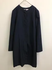 NATURAL BEAUTY ナチュラルビューティー 018-9151207 ノーカラー コート size38/紺 ■■ レディース
