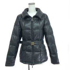 美品✨PRADA 290150 ダウンジャケット 三角ロゴ ベルト付き ブラック 
