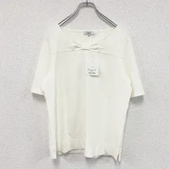 SCAPA　スキャパ　フロントリボン半袖Tシャツ　アイボリー　42サイズ　古着のサムネイル