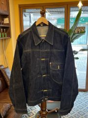 Karaku フックボタン付き斜め前立 スタンドカラーデニムジャケット M