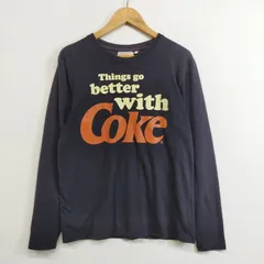 Coca Cola コカコーラ ロゴ プリント ロング Tシャツ 長袖 両面 プリント 企業 飲料 古着 ブラック M E692のサムネイル