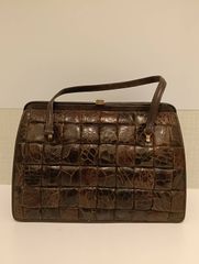 昭和レトロ タイ製 がま口バッグ フロッグスキン カエル革 