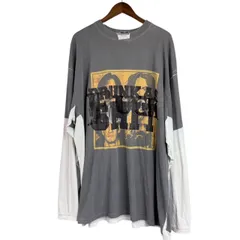 VETEMENTS ヴェトモン 18AW FUCK TEE 転写プリントオーバーサイズ長袖カットソー UAH19TR326 S グレー 15431のサムネイル