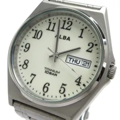 セイコー アルバ SEIKO ALBA メンズ チタニウム デイデイト アラビア数字 ルミブライト文字盤 VJ43-KXG0 時計 クォーツ 稼動品