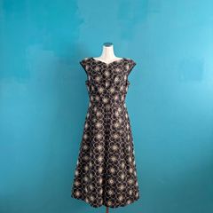 934 ホコモモラ Jocomomola 花柄 総刺繍 ノースリーブ ワンピース 40