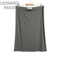 美品 LEONARD PARIS レオナールパリ ロングスカート イージースカート ロング ミモレ タイト レーヨン×ポリエステル グレー サイズ44 レディースのサムネイル